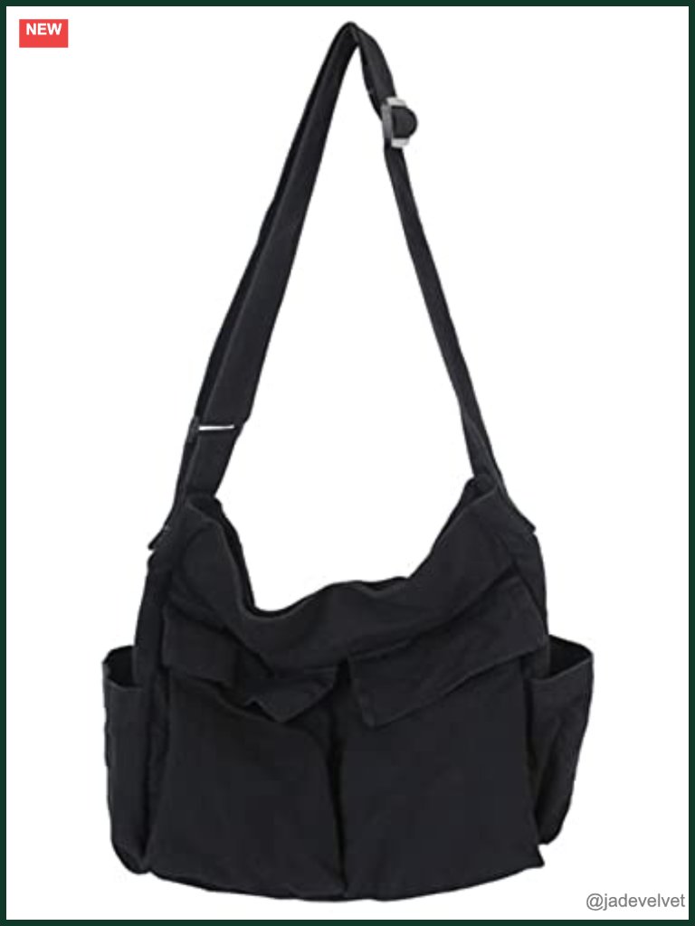 Canvas Large Tote With Multiple Pockets Crossbody Bag